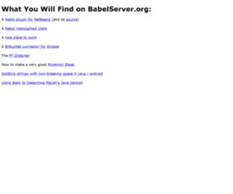 Babelserver.org(This is the BabelServer) Screenshot