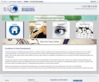 Babo.co.uk(British Association of Behavioural Optometrists) Screenshot