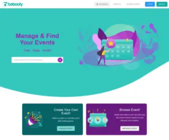 Babooly.com(Create and find your favorite local and online events on) Screenshot