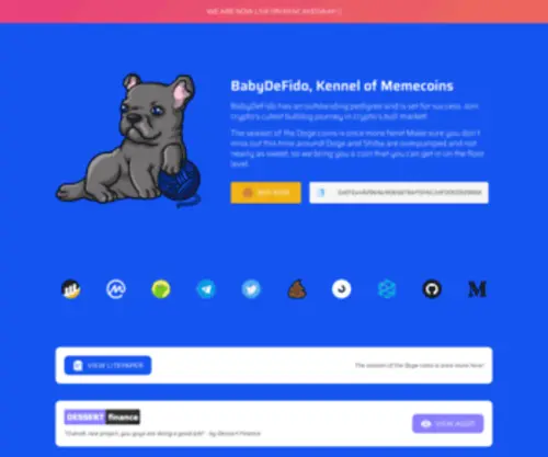 Babydefido.finance(Kennel of Memecoins) Screenshot