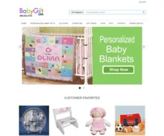 Babygiftusa.com(Unique Personalized Baby Gifts) Screenshot