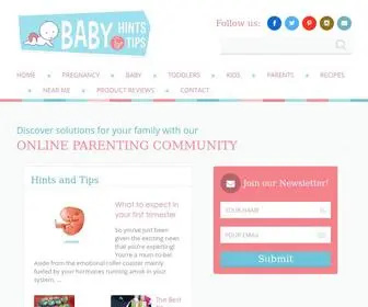 Babyhintsandtips.com(A parenting website) Screenshot
