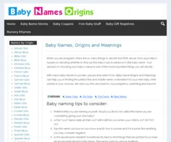 Babynamesorigins.com(Baby Name Origins and Meanings) Screenshot