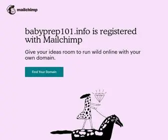 Babyprep101.info(Mailchimp domain page for) Screenshot