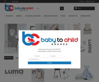 Babytochildbrands.com.au(Distributor of stylish & modern nursery products for Babies) Screenshot