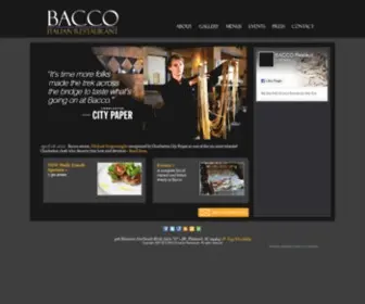 Baccocharleston.com(Bacco Italian Restaurant) Screenshot