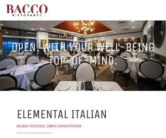 Baccoristorante.com(Defining Italian Dining) Screenshot