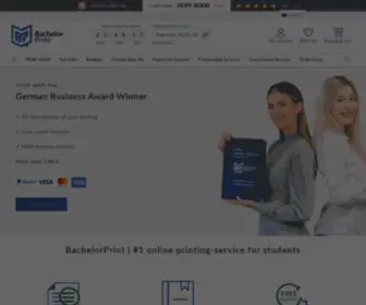 Bachelorprint.eu(Online thesis printing & binding with 3D live) Screenshot