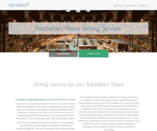 Bachelorthesiswritingservice.com(Writing a Bachelor’s Thesis) Screenshot