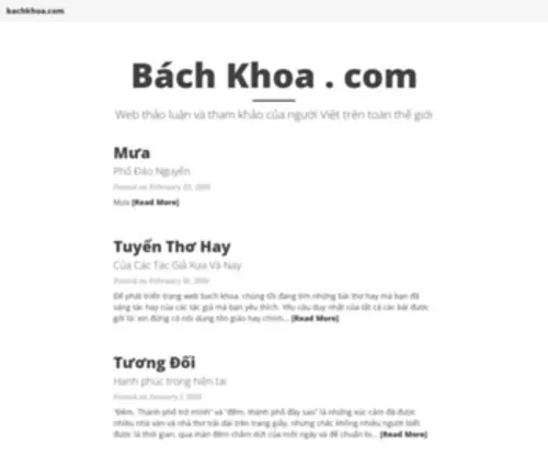 Bachkhoa.com(Bach Khoa Viet Nam) Screenshot