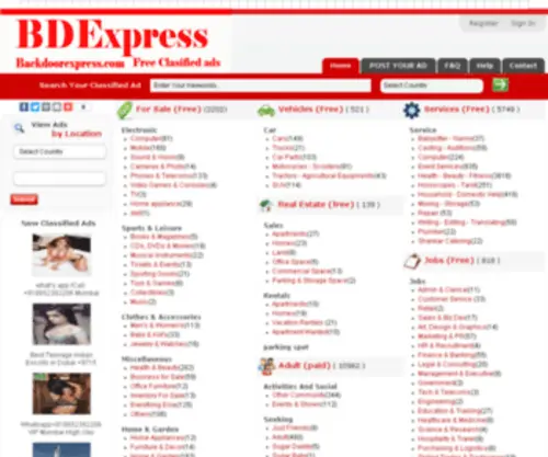 Backdoorexpress.com(Free Online Classifieds Ads) Screenshot