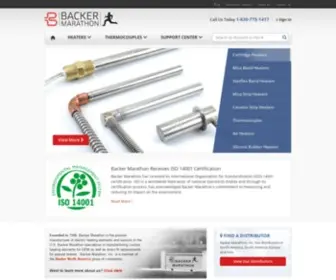 Backermarathon.com(Backer Marathon electric heaters and thermocouples manufacturer) Screenshot