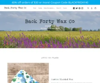 Backfortywaxco.com(Back Forty Wax Co) Screenshot