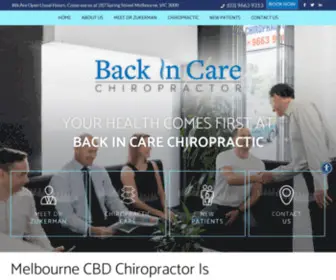 Backincare.com.au(Chiropractor Melbourne CBD) Screenshot