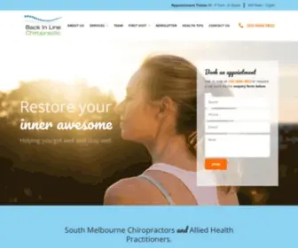 Backinline.com.au(Chiropractors Melbourne) Screenshot