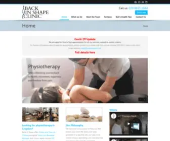 Backinshape.co.uk(Back in Shape Clinic) Screenshot