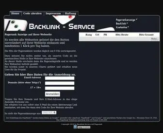 Backlink-Service.eu(Backlink-Service mit Pagerank) Screenshot