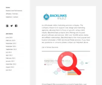 Backlinksvault.com(Backlinksvault) Screenshot