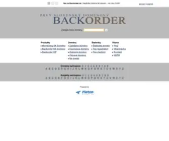Backorder.sk(Prvý slovenský doménový backorder) Screenshot