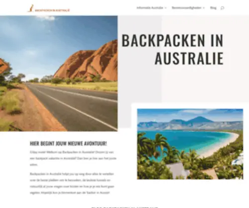 Backpackeninaustralie.nl(Backpacken in Australië) Screenshot