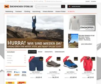 Backpacker-Stores.de(Outdoor Shop für Travel) Screenshot