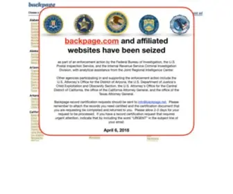 Backpage.net(Backpage Seizure) Screenshot