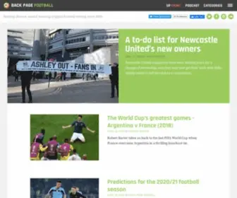 Backpagefootball.com(Hosting diverse) Screenshot