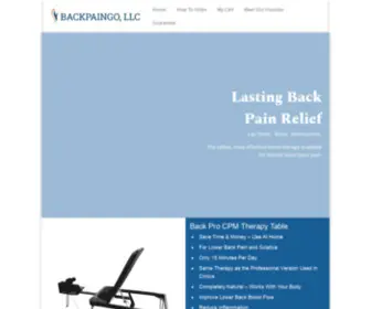 Backpaingo.com(Back Pro CPM Therapy Table) Screenshot