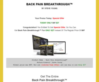 Backpainsbreakthrough.com(Helps determine cause of back pain) Screenshot