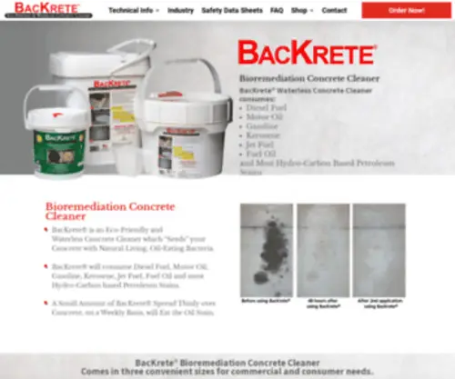 Backrete.com(Eco-Friendly Bioremediation Products) Screenshot