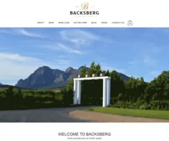 Backsberg.co.za(Sustainably Farmed) Screenshot