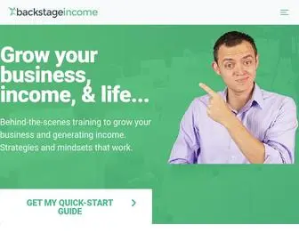 Backstageincome.com(Learn to create a profitable online business) Screenshot