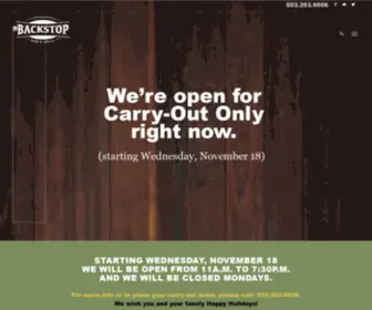 Backstopbarandgrill.com(Canby, Oregon's Hottest Sports Bar and Restaurant) Screenshot