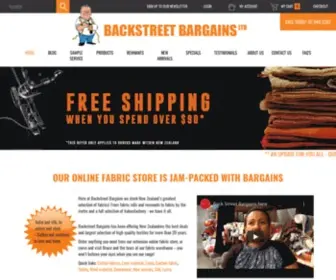 Backstreetbargains.co.nz(Fabric Store NZ) Screenshot