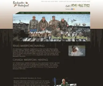 Backwaterwaterfowl.com(Texas & Canada Duck Dove & Goose Hunting) Screenshot