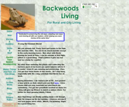 Backwoodsliving.com(Backwoods Living Home) Screenshot