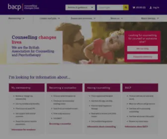 Bacp.co.uk(British Association for Counselling and Psychotherapy) Screenshot