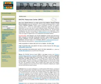 BacPacresources.org(BAC Clones distribution center) Screenshot