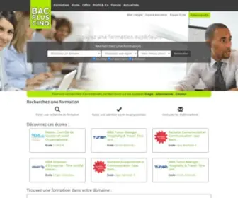 BacPluscinq.com(Formation, stage, alternance, emploi à Bac) Screenshot