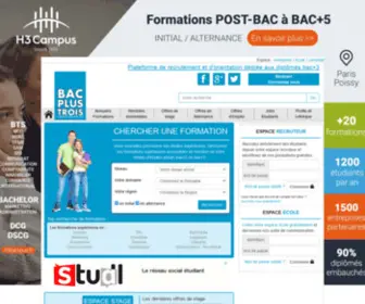 BacPlustrois.com(Plateforme de Recrutement et d'Orientation des jeunes diplômés Bac+3) Screenshot
