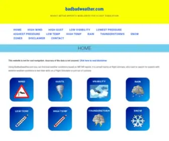 Badbadweather.com(Worst weather reports worldwide) Screenshot