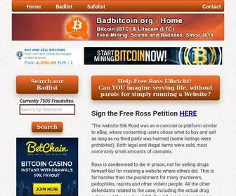 Badbitcoin.org(The Definitive Bitcoin and Cryptocurrency Fraud List) Screenshot