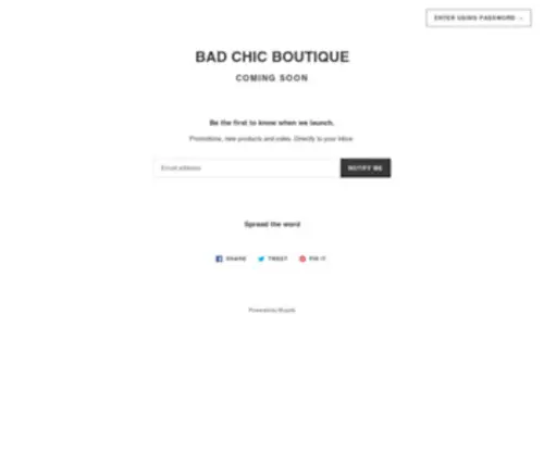 Badchicboutique.com(BAD CHIC BOUTIQUE) Screenshot