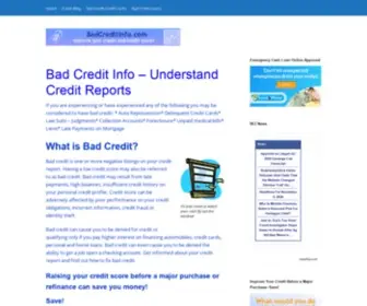 Badcreditinfo.com(Bad Credit Info) Screenshot