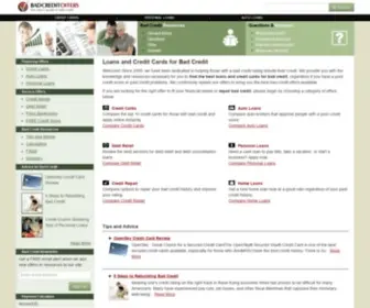 Badcreditoffers.com(CREDIT CARDS and LOANS for BAD CREDIT) Screenshot