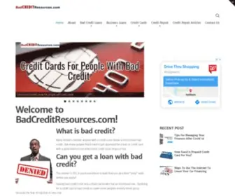 Badcreditresources.com(Your source for bad credit loans) Screenshot