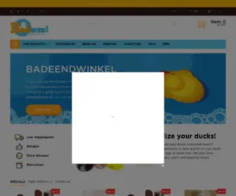 Badeendwinkel.nl(Goedkope Badeendjes. Laat u Badeendjes goedkoop bedrukken. Snelle levering. Een badeend) Screenshot