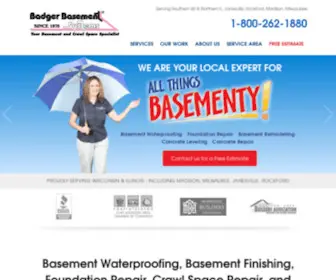 Badgerbasementsystems.com(Wisconsin & Illinois Basement) Screenshot