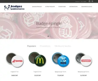 Badges-Publicitaires.ch(Conception et fourniture de badge bouton publicitaire en Suisse) Screenshot