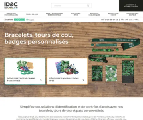 Badges4Events.fr(Bracelets, tours de cou personnalisés et pass RFID par ID&C) Screenshot